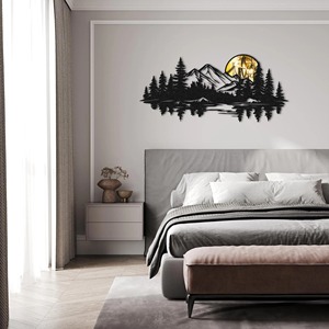 Décor d'art mural en métal artistique de qualité supérieure Sculpture en fer artisanale tenture murale décorative sophistiquée pour salon chambre à coucher - Product Image 6