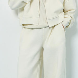 Prix d'usine, vêtements de rue décontractés pour femmes, ensemble de survêtement deux pièces 2026 / prix de gros, couleur unie, haut à fermeture éclair et pantalon à taille élastique - Product Image 3