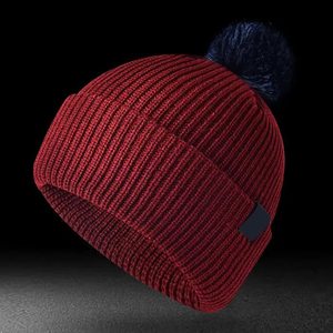 Winter Wear Warm Wholesale Pink Cuffed Ribbed Knitted Unisex Adult Wool/Cotton Beanie Hats POM POM High Quality Latest Beanies - Product Image 6