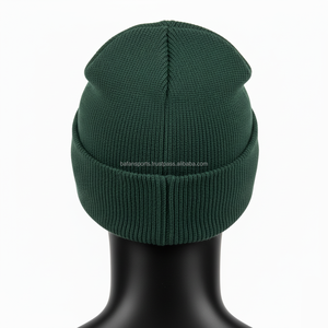 Gorro de invierno para hombre, gorro de tela elástica acrílica cálida, tejido suave de punto de calidad superior, parche personalizado, logotipo bordado, gorro jacquard - Product Image 2