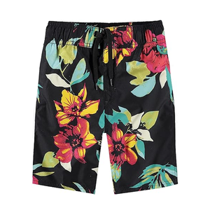 Short de bain à rayures pour hommes Short de plage à séchage rapide avec poches zippées et doublure en maille - Product Image 1