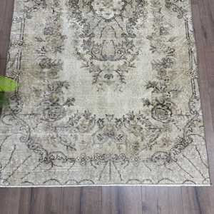 Tapis turc 3,4 x 6,8 pieds, tapis d'appoint vintage, tapis oriental en laine gris et noir - Product Image 2