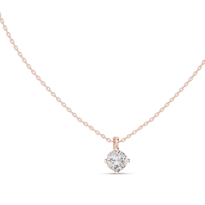 จี้เพชร CVD ทรงกลม 1 กะรัต คุณภาพ VVS-VS สี EF สร้อยคอทองคำ 18KT, 14KT, โรสโกลด์, เยลโลว์โกลด์, ไวท์โกลด์ หรูหรา - Product Image 2