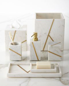 Ensemble de salle de bain en marbre décoratif à étiquetage privé pour les intérieurs haut de gamme, améliorant le style de la salle de bain avec de la pierre naturelle - Product Image 2