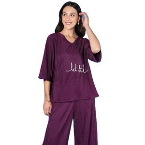 Latest Shop Hub Women's Kaftan Style Co-Ord Set Solid Crush Satin Versatile Casual Outfit Two Piece Dress - Product Image 1