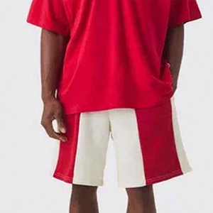 Nouveauté Ensemble de t-shirts de football surdimensionnés rouges pour hommes, décontracté, manches courtes, respirant, confortable pour l'été en extérieur - Product Image 3