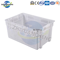 Caisse en plastique empilable et emboîtable peu encombrante – Conteneur en maille à montage rapide (5s) pour stock et présentation en supermarché