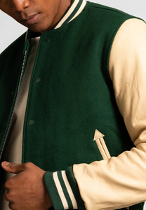 แจ็คเก็ตวาร์ซิตี้ผู้ชายคุณภาพสูงแบบ OEM สั่งทำพิเศษ ไซส์ใหญ่ สไตล์เบสบอลสำหรับวิทยาลัย ผ้าพรีเมียม แฟชั่นสไตล์ Letterman - Product Image 4