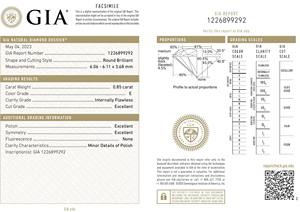 Certifié GIA 0.85 Carat Natural E Excellent IF Loose Diamond Round Brilliant Cut Loose Solitaire Diamond For Jewelry Making Use - Product Image 2