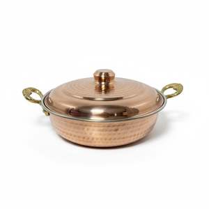 Poêle de cuisson commerciale en cuivre épais forgé à la main avec couvercle - Product Image 5