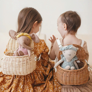 Suministros para niños, venta al por mayor, mochila de ratán con correa de cuero para juguetes y muebles de picnic - Product Image 4