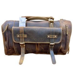 Bolsa de viaje de lona de cuero para exteriores hecha a mano personalizada al por mayor, bolsa de traje de negocios con cierre de cremallera para hombre - Product Image 2