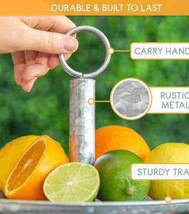 Plateau de présentation en métal galvanisé à deux niveaux pour cupcakes, desserts et fruits, parfait pour la décoration intérieure ou extérieure. - Product Image 3