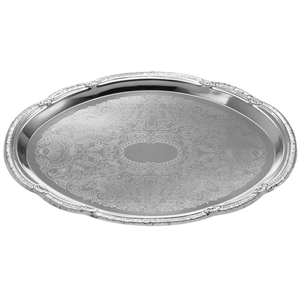 Elegante Bandeja de Servir Plateada, Ecológica, de Grado Comercial, Apta para Lavavajillas y Microondas, Personalizable, Plato Decorativo - Product Image 1