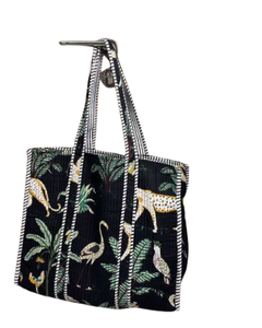 Sac fourre-tout réutilisable en coton 100% fait main, matelassé, écologique, durable, avec longue poignée, fermeture éclair et option de logo personnalisé - Product Image 3