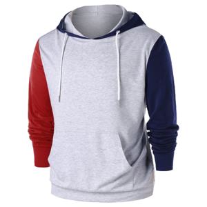 Poche kangourou hommes sweats à capuche contraste douane sweat à manches longues polaire OEM Service hiver veste plaine teint coupe-vent - Product Image 1