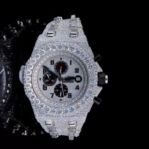 Montres-bracelets pour hommes entièrement en moissanite avec diamant Hip Hop, faites à la main, au design unique et personnalisable en acier inoxydable à cadran carré - Product Image 6