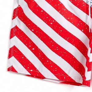 กางเกงขาสั้นลำลองผู้ชายพิมพ์ลายธงชาติสหรัฐอเมริกาคุณภาพสูง แฟชั่นใหม่ปี 2024 ระบายอากาศได้ดี แห้งเร็ว ผ้ายืด/โพลีเอสเตอร์ เหมาะสำหรับออกกำลังกาย - Product Image 5