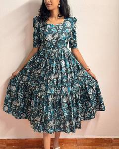 Designer Women's Floral Printed Georgette One-Piece Dress Fancy-Sleeved Silk Wedding Party Gown Salwar Style for Adults Indian - Product Image 4