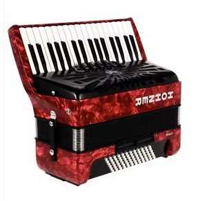 Pristine New Hohner BRAVO III 72 Acordeón de piano cromático Rojo perla + Bolsa y correas disponibles en stock - Product Image 2
