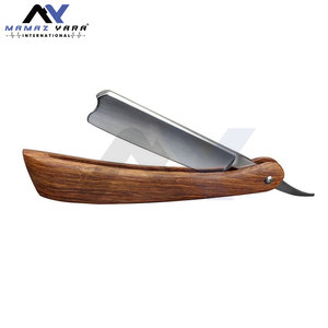 มีดโกนหนวดด้ามจับทำจากไม้มีดโกนหนวดแบบตรงขอบใบมีดคมยาว - Product Image 6