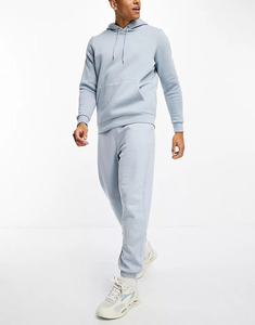 Dernière conception 100% polyester hiver hommes survêtement ensemble décontracté à manches longues couleur noire plaine survêtement à vendre - Product Image 2