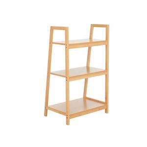 OEM Eco-Friendly Storage Rack Natural Color Rubber Solid <b>Wood</b> 3-Tier Shelves <b>Units</b> for Bathroom Bedroom Kitchen Living Room - Product Image 3