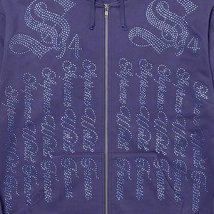 Sudadera con Capucha de Invierno para Hombre con Pedrería de Moda, Proveedor Mayorista, Estilo Urbano, Brillante, Cierre Completo, Logotipo Personalizado, Muestra Disponible - Product Image 5