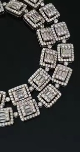 Diamante de moissanita VVS Hip Hop personalizado de alta calidad con collar de oro blanco con cadena cubana para regalos para hombres y mujeres - Product Image 4