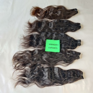 100% naturel ondulé vague profonde non transformés faisceaux cuticule aligné Temple indien Remy Extensions de cheveux humains - Product Image 2