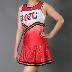 Uniformes de cheerleading personnalisés pour filles, taille jeunesse, design OEM, motif, utilisation scolaire, ensembles de cheerleaders en gros, 100% polyester - Product Image 4