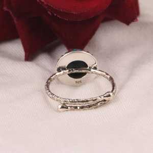 Copper Turquoise <b>Ring</b>, Sterling <b>Silver</b> <b>Adjustable</b> Open Band Boho Gemstone Jewelry Handmade Southwest <b>Ring</b> December Birthstone - Product Image 4