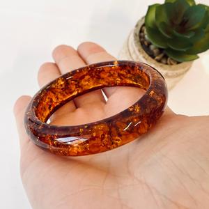 Bracelet jonc en ambre cognac, petit bracelet jonc, diamètre intérieur 56 mm, bracelet jonc en ambre ; bracelet en ambre fait main - Product Image 6