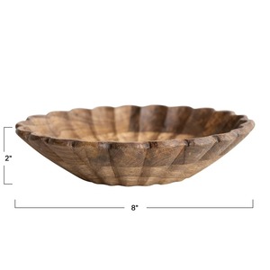 Tazón Moderno de Madera Tallada con Borde Festoneado - Product Image 4