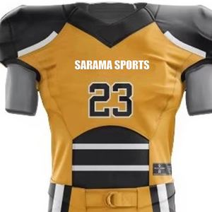 Vêtements de football américain haute performance pour jeunes Couleurs personnalisables Ensemble de pantalons en jersey respirant à manches courtes - Product Image 2