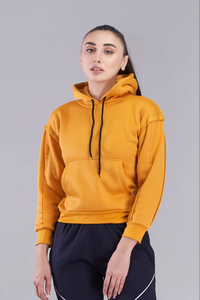 Sudadera con capucha de moda para mujer en colores vibrantes con bolsillo de canguro suave elegante y sostenible perfecto para Athleisure - Product Image 2