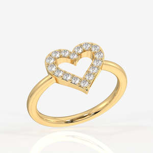 Bague en or 14 carats avec diamant cultivé en laboratoire Celestial Heart, collection élégante de bagues en diamant - Product Image 2