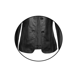 Nueva chaqueta de piel sintética de alta calidad para hombre Fankle Venta Casual Slim Fit Botón con muescas chaqueta de solapa con bolsillos - Product Image 5