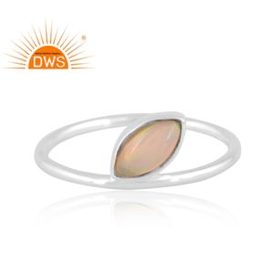 Latest Designer Fine Sterling <b>Silver</b> Natural Ethiopian <b>Opal</b> Gemstone Stackable <b>Ring</b> Custom Jewelry Manufacturer - Product Image 2