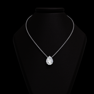 Collier élégant Halo poire Leb Grown pendentif en argent sterling 925 bijoux à breloques pour femmes pour fiançailles cadeau de fête de mariage - Product Image 1