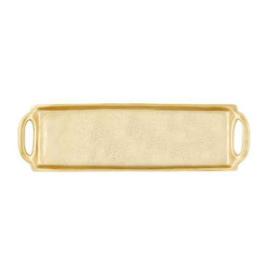 Bandeja Rectangular Grande de Hierro con Asas de Metal Dorado, Borde Ondulado, Hecha a Mano, Ecológica, de Alta Calidad, Diseño Único, Bandeja para Servir - Product Image 3