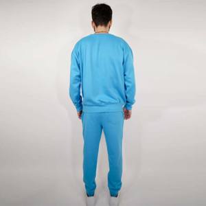 Conjunto de sudadera y pantalones de chándal con cuello redondo de mezcla pesada para hombre, chándal de dos piezas duradero y cálido para uso diario informal - Product Image 4