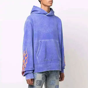 Ropa informal Ropa de calle hecha a medida Sudadera con capucha de ácido de peso pesado Impreso Gráfico Algodón Mezclado Vintage Sudadera con capucha de lavado ácido para hombres - Product Image 4