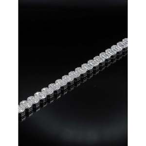 Pulsera de tenis de moissanita de 10 mm con corte esmeralda para hombre/mujer, grado VVS1, pasa el probador de diamantes, plata de ley 925, lujo, color rosa - Product Image 4
