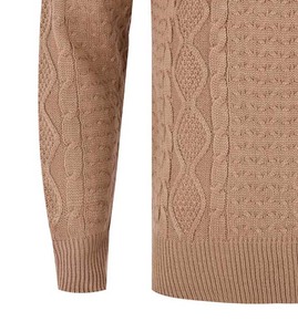 Fabricant de vêtements sur mesure, pulls à col montant pour hommes, couleur unie, surdimensionnés, manches longues, nouveau design tendance, respirant, tricoté, 2025 - Product Image 3