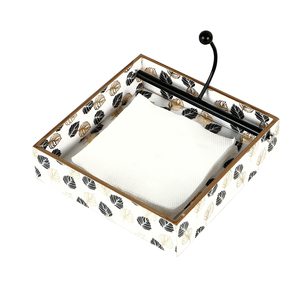 Hand Painted Custom Leaves Designing Napkin Holder Wooden Napkin Holder Dinnerware <b>Accessories</b> Wooden Tissue Dispenser Holder - Product Image 2