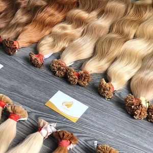 Keratina italiana I-Tips 100% Extensiones de cabello Remy vietnamita crudo Color claro Cinta frontal preunida Estilo ondulado - Product Image 6