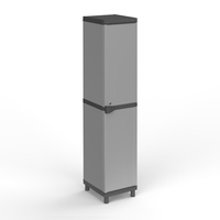 Armoire de rangement Mongardi en PVC et PP gris, avec serrure de sécurité multifonction, type autoportant, dimensions L34 x L38,5 x H171 cm, fabriquée en Italie