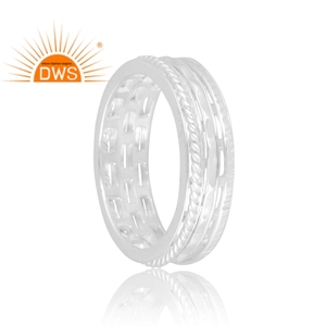 Diseño elegante Anillo de banda de plata esterlina 925 Joyería de diseño personalizado para mujeres Regalo para ella. - Product Image 2