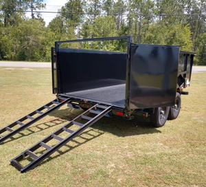 Remorque à benne basculante hydraulique 7X16 semi-remorque de 7 tonnes 14LP-16 essieu à benne basculante côté haut moteur en alliage d'aluminium et d'acier - Product Image 4